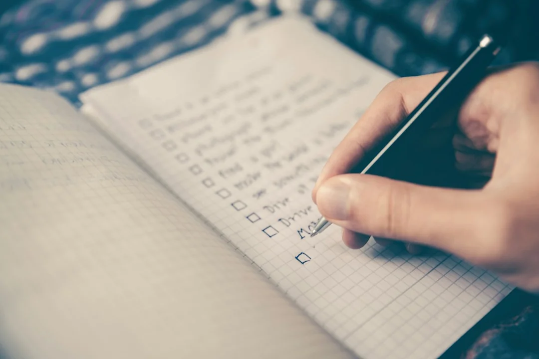 A notebook prepared for planning