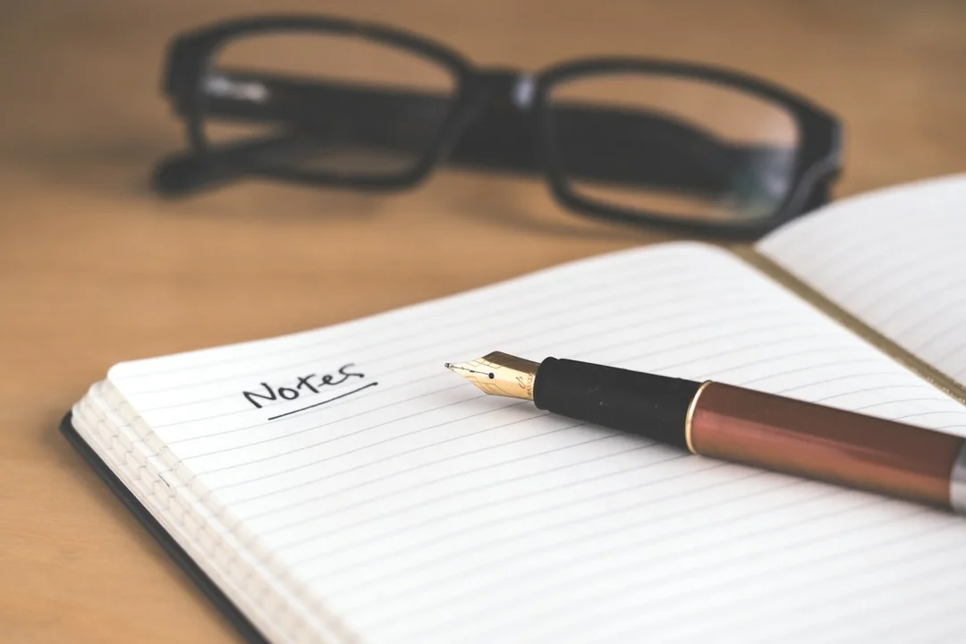 A notebook used for handwritten notes